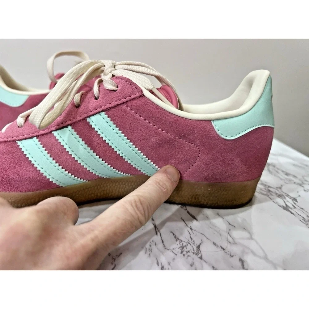 Adidas Womens Suede Gazelles Sneakers Shoes 6 Y2K Classic Streetwear Sporty Pink